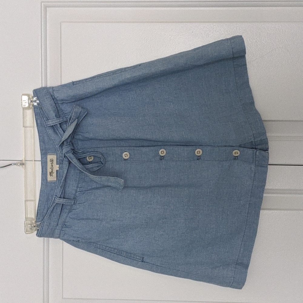 Madewell Chambray Button Down Skirt